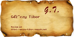 Géczy Tibor névjegykártya